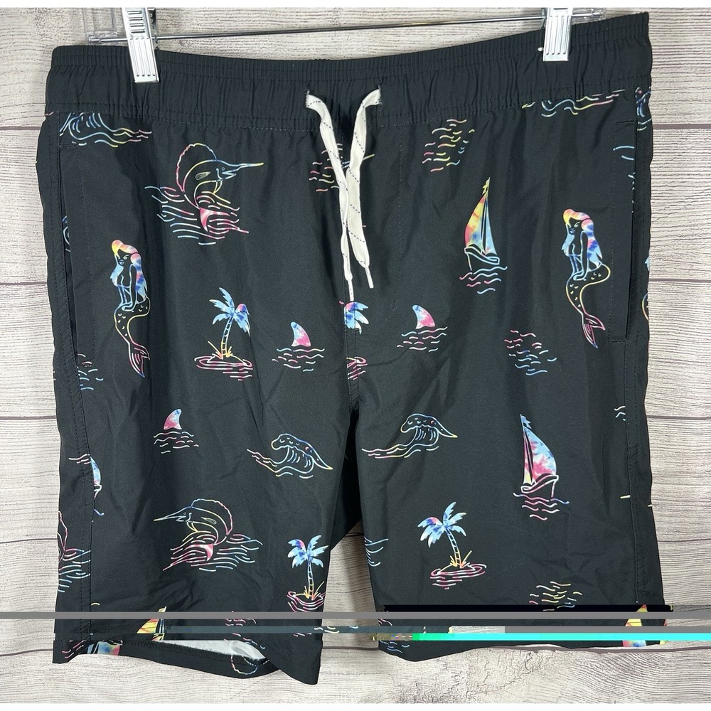 Departwest Swim Trunks Mens Sz Medium, Beach Theme Pockets, Quick Dry‎